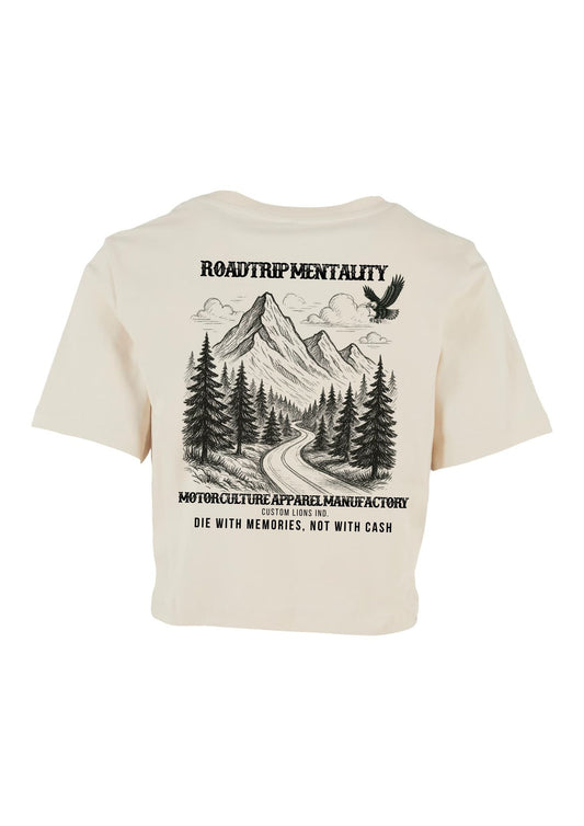 Ladies Cropped Shirt "Roadtrip Mentality"