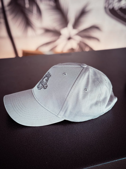 Stick-Cap "Lion" light grey